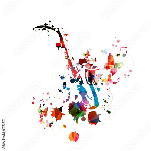 Dekoracja na wymiar  kolorowe-tlo-muzyczne-z-saksofonem