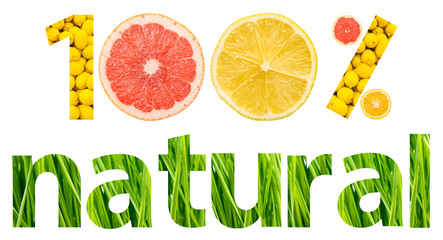 Wall Mural - One Hundred Percent Natural Fruits Concept
