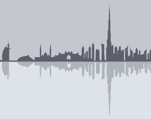 Wall Mural - Dubai Skyline-Vector