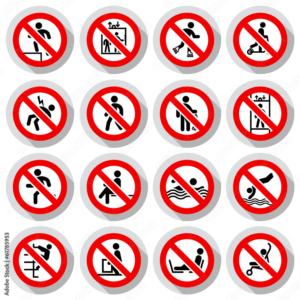 One Sign Prohibited Sign Prohibited signs paper sticky Stock Vector | Adobe Stock