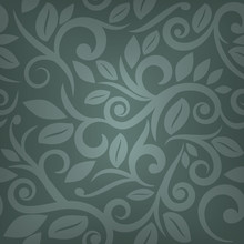 Teal Or Blue Seamless Floral Background