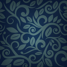 Blue Seamless Floral Background