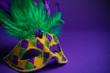 canvas print picture - Mardi Gras or Carnivale mask on a purple background