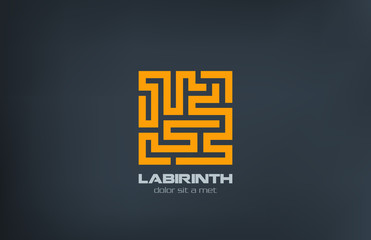 Poster - Logo Labyrinth vector icon design. Puzzle rebus concept