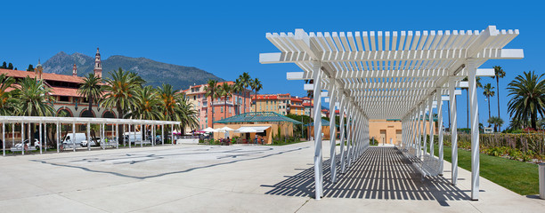 Wall Mural - City plaza. Menton, France.