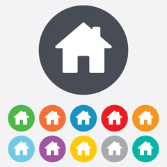 Sticker - Home sign icon. Main page button. Navigation