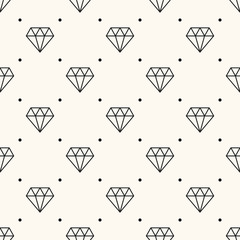 Wall Mural - Vector seamless retro pattern, with diamonds.