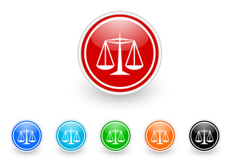 Poster - justice icon vector set