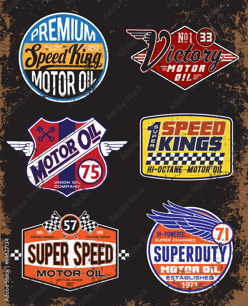 Vintage Motor Oil Signs and Label Set Stock Vector | Adobe Stock vintage-motor-oil-signs-and-label-set-stock-vector-adobe-stock