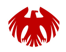 Fierce Red Eagle Heraldic Silhouette