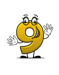 Poster - Happy gold number 9