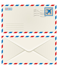 Front And Back Of An Airmail Envelope