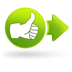 Poster - satisfaction sur symbole web vert