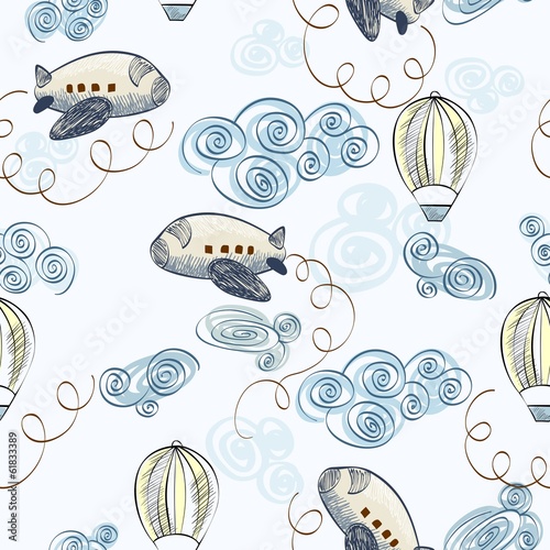 Nowoczesny obraz na płótnie Cute hand draw seamless pattern for boy.