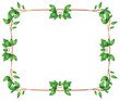 An empty frame with green leafy borders