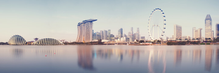 Canvas Print - Panoramic image of Singapore`s skyline