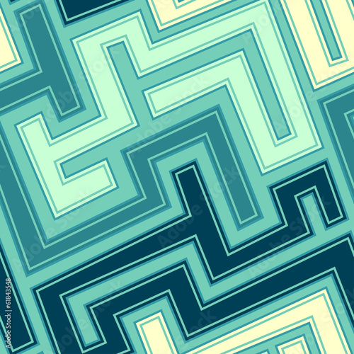 Naklejka ścienna vintage blue curve seamless pattern