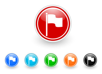 Sticker - flag icon vector set