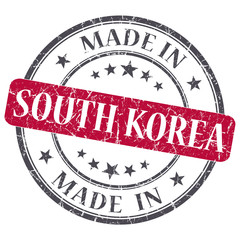 Wall Mural - made in SOUTH KOREA red grungy stamp on white