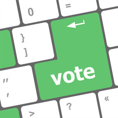 Poster - vote button on computer keyboard key