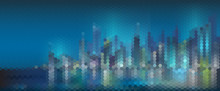 Night City Abstract Mosaic Background