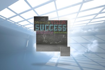 Poster - Composite image of success plan on abstract screen