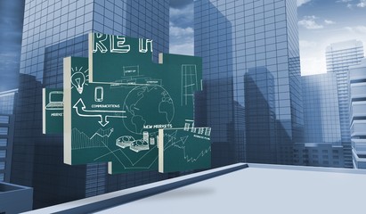 Poster - Composite image of brainstorm on abstract screen