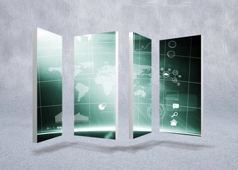 Poster - Composite image of interface on abstract screen