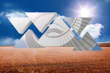 Poster - Composite image of winding staircase on abstract screen