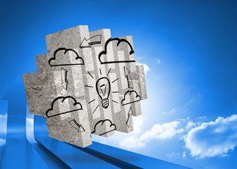 Poster - Composite image of cloud computing idea on abstract screen