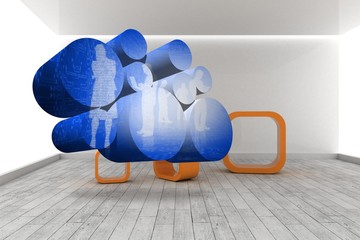 Poster - Composite image of digital business people on abstract screen