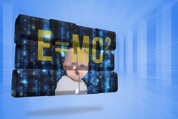 Poster - Composite image of baby genius on abstract screen