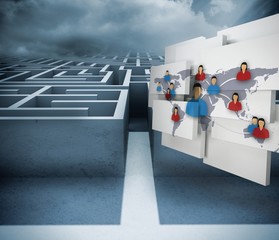 Poster - Composite image of international community on abstract screen