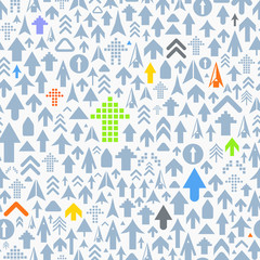 Poster - Seamless background of different arrows