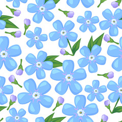 Poster - Forget-me-not flower seamless pattern