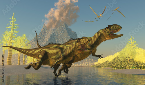 Nowoczesny obraz na płótnie Yangchuanosaurus Dinosaurs