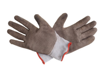 Wall Mural - Work gloves isolated on a white