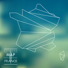 Wall Mural - stylized map of france