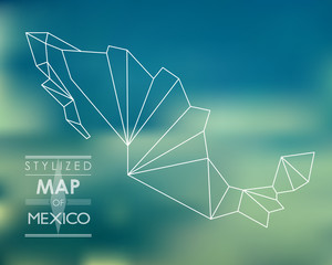 Wall Mural - stylized map of mexico