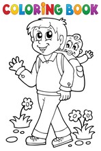 Coloring Book Father With Child 1