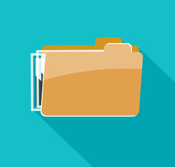 Poster - Folder icon, isolated on blue background