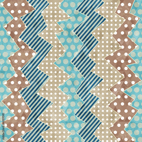 Obraz w ramie retro cloth seamless pattern with grunge effect