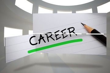 Poster - Composite image of career in handwriting on abstract screen