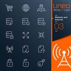 Wall Mural - Lineo White & Light - Website and Internet outline icons