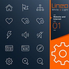 Wall Mural - Lineo White & Light - Website and Internet outline icons