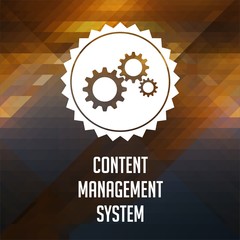 Poster - Content Management System on Triangle Background.