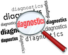 Diagnostics Word Magnifying Glass Finding Solution Problem Data