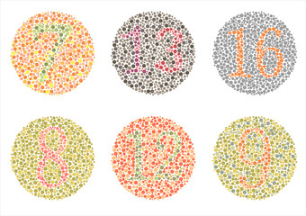 Ishihara Test. color blindness disease. perception test,