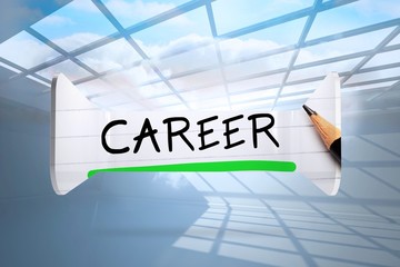 Poster - Composite image of career in handwriting on abstract screen