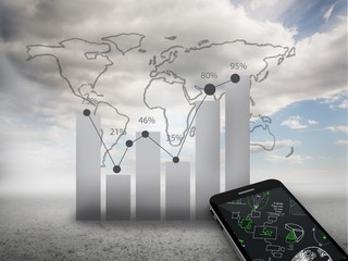 Poster - Composite image of brainstorm on smartphone screen